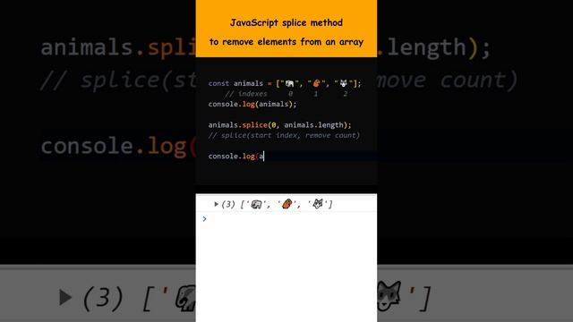 JavaScript splice method to remove elements from an array