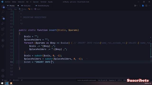 7️⃣ Pagina WEB desde cero con PHP JAVASCRIPT ASYNC AWAIT  MYSQL -  CLASE HEREDADA INSERT CRUD parte