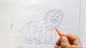 Как нарисовать льва Симбу из "Король Лев". Мальчик 6-ти лет рисует Симбу