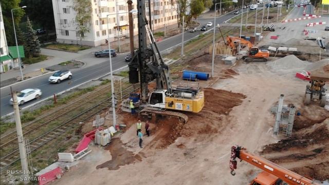Бетонный лес / строительство эстакады / 24 августа 2021 г / ул. Ново-Садовая / город Самара