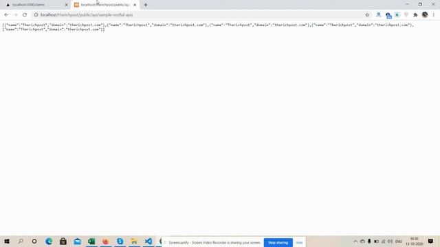 Next.js with Laravel 8 backend data working example