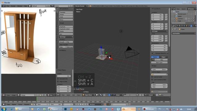 Моделирование и текстурирование шкафа в прихожую. смотреть онлайн