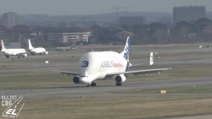 Airbus Beluga Action at Toulouse-Blagnac Airport