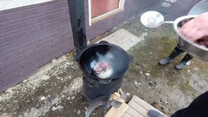 Приготовление "Гуся" в казане!
