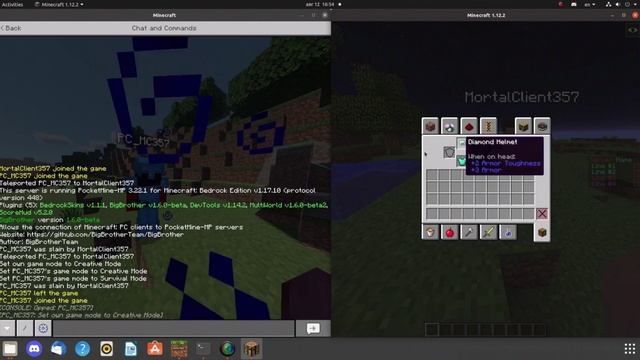 Minecraft Bedrock and Java crossplay in Bedrock server | pocketmine BigBrother plugin
