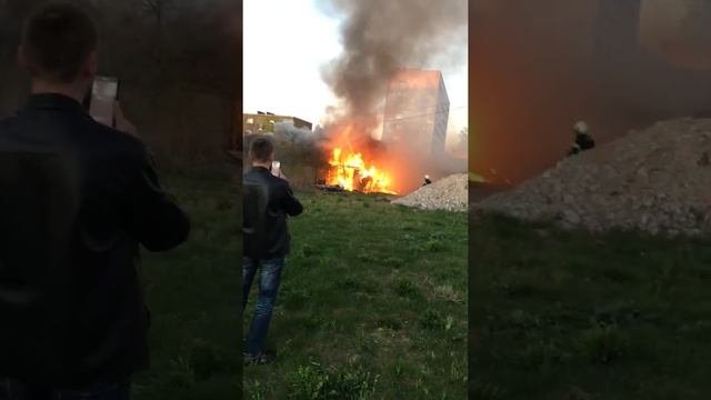 Прибытие пожарного расчета на пожар
