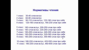 Нормативы скорости чтения