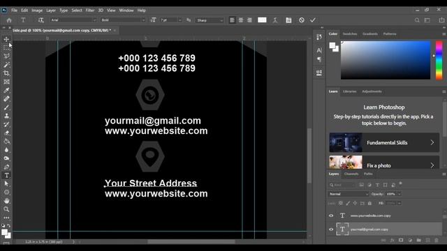 How to design a Vertical Business Card with Photo in Adobe Photoshop CC 2020 смотреть онлайн