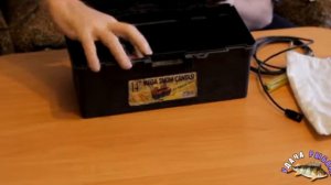 Крепление эхолота. Крепеж эхолота на пластиковый ящик.