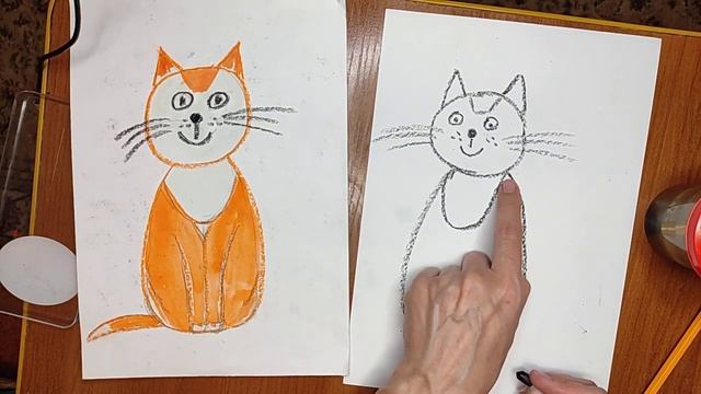 Рисуем котенка с детьми поэтапно. смотреть онлайн