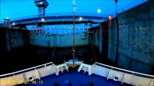 Чебоксарский шлюз № 17/18. Шлюзование. Timelapse.