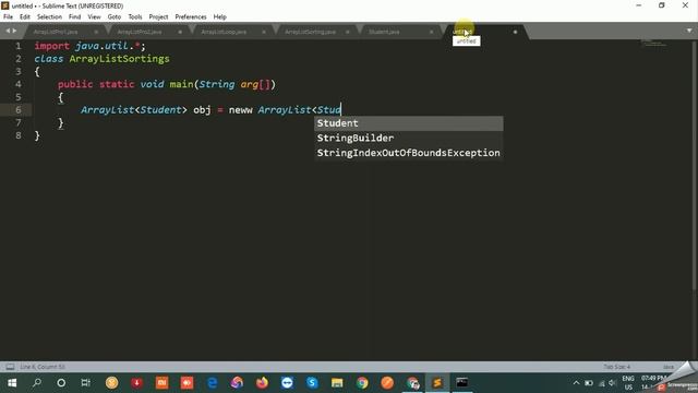 #1.8 Java Collections Framework in Hindi | Java ArrayList of Object Sort  Example (using Comparable