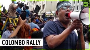 Opposition supporters rally in Colombo amid economic crisis