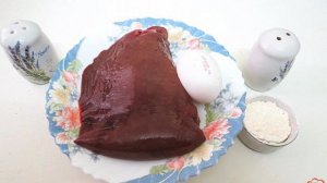 Свиная печень жареная в муке и яйце