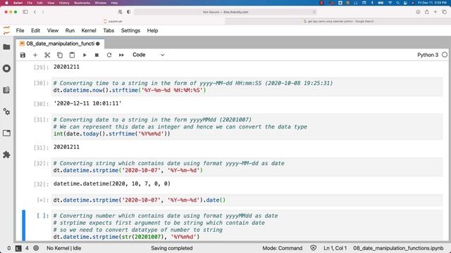 Mastering Python - Predefined Functions - 08 Date Manipulation Functions