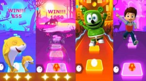 TILES HOP BABY SHARK Vs GUMMI BEAR Vs CRAZI FROG Vs PAW PATROL#14
