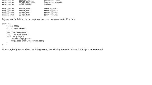 Ubuntu: Nginx: unknown directive "uwsgi_param" in /etc/nginx/uwsgi_params:1 (2 Solutions!!)