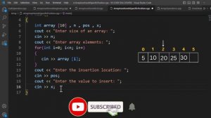 Insertion at Specific Position in Array in C++ - Data Structures ad Algorithms - Coding With Clicks