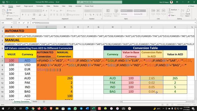 How to Convert currencies with Fixed Currency Rates with Formula using IF AND смотреть онлайн