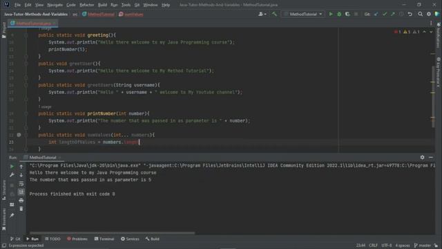 Java Methods And Parameters