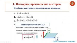Математика ЕГЭ профиль.Серия уроков. Метод координат с нуля.Векторное произведение векторов.