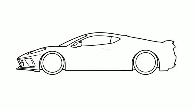 How to draw a CHEVROLET CORVETTE C8 / drawing chevy c8 stingray 2020 sports car смотреть онлайн