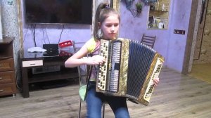 Игра на баяне. В 10 лет. Пьеса "Вальс" автор Чайкин