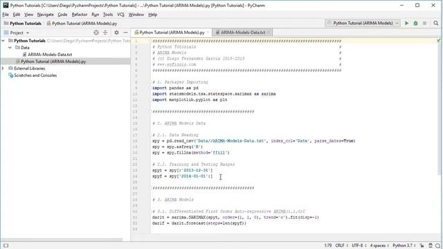 Python Tutorial. ARIMA Models смотреть онлайн