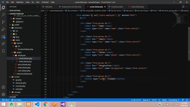 Laravel 8 Crash Course Part 6: How to insert data into database in laravel 8 using Eloquent model