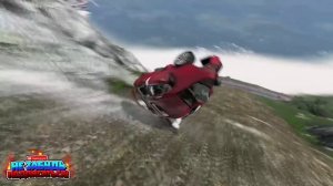 Безумные столкновения на спуске с утеса - BeamNG DRIVE