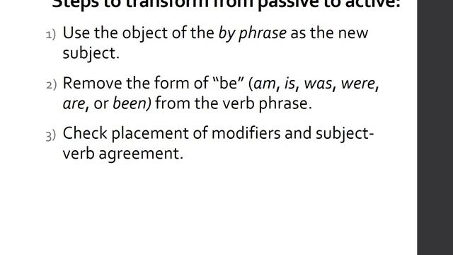 Week 4 Active Passive Transformation смотреть онлайн