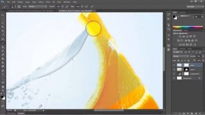 Water orange splash effect in Photoshop