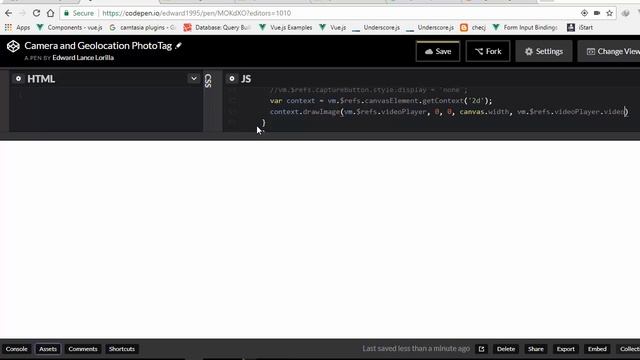 vuejs geolocation and camera api photoTag