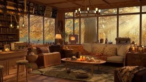 Rainy Autumn Cafe Relaxing Jazz Background Music to Relax_Study to