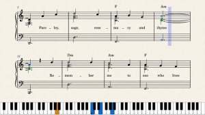 Scarborough Fair piano tutorial (with lyrics and chords) - Simon and Garfunkel FREE SCORE