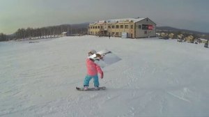 Учим ребенка кататься на сноуборде