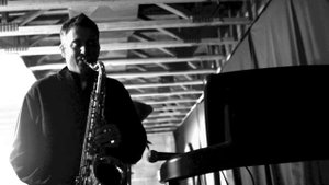 Ryan Stahle playing tenor sax using Boss RC20-XL pedal