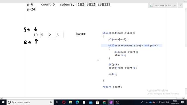 Subarray Product Less Than K Leetcode | Leetcode 713 | Leetcode September Challenge смотреть онлайн