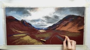 Горный пейзаж • сухая пастель • Mountain landscape • Soft pastel