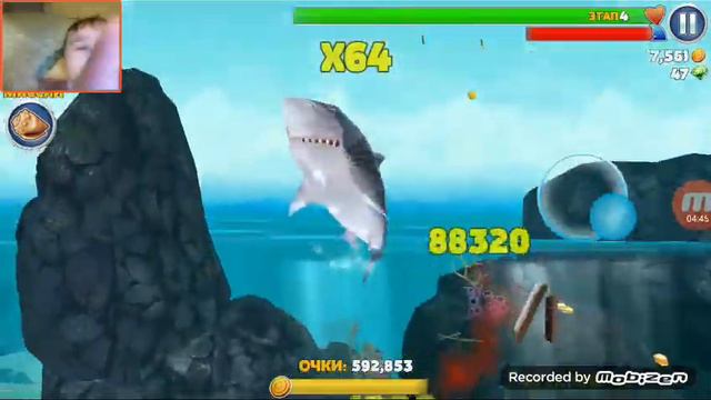 Обзор мегалодона (Hungry shark evolotion ) #5 смотреть онлайн