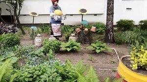 Красивый двор, пример как украсить двор