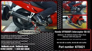 Delkevic Oval 18"/450mm Carbon Fibre Silencer on a Honda VFR800Fi 1998-2002
