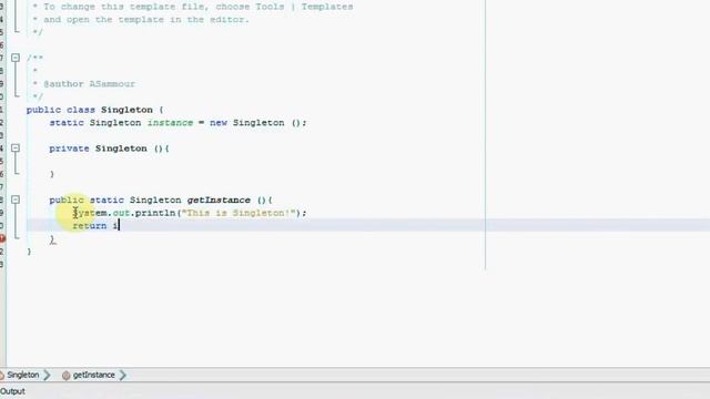 Singleton design pattern in Java. Very simple example смотреть онлайн