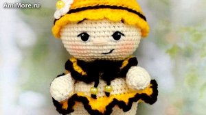 Амигуруми: схема Малышка Пчёлка. Игрушки вязаные крючком - Free crochet patterns.
