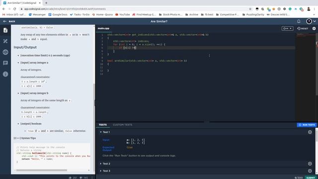 CodeSignal Arcade Intro 16 areSimilar