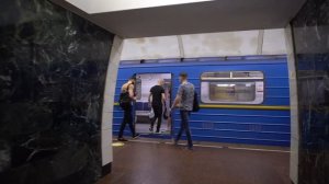 Ukraine Kyiv metro ride from Dorohozhychi to Lukianivska
