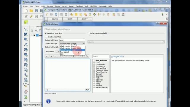 Calculating area of polygon shapefile in QGIS смотреть онлайн