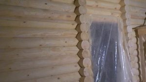 Шлифовка оцилиндрованного бревна без пыли