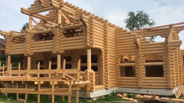 Гостевой дом-баня из оцилиндрованного бревна