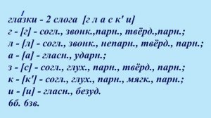 4 класс 2 часть. Звуко-буквенный разбор ГЛАЗКИ, ЗМЕЙКА из упражнения № 110